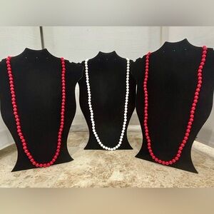 3 Trifari Vintage Signed Bead Necklaces